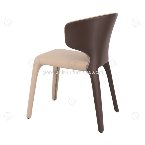 Wooden Dining Chair With Armrest Modern dining chair in leather Manufactory